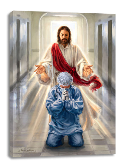 Merciful Jesus Bless Our Healthcare Heroes Canvas Wall Art - Christian Wall Decor - Religious Gift