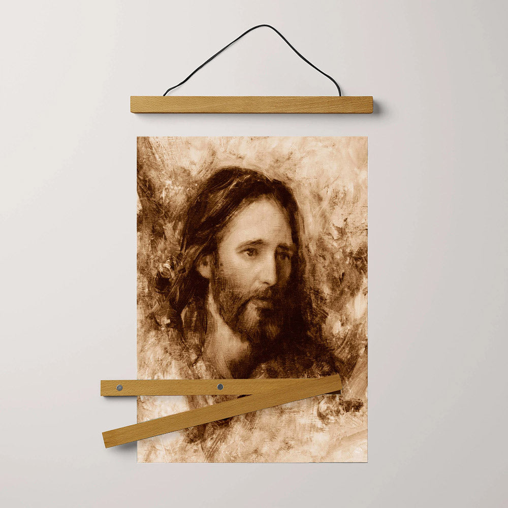 Merciful Savior Hanging Canvas Wall Art - Jesus Picture - Jesus Portrait Canvas - Religious Canvas