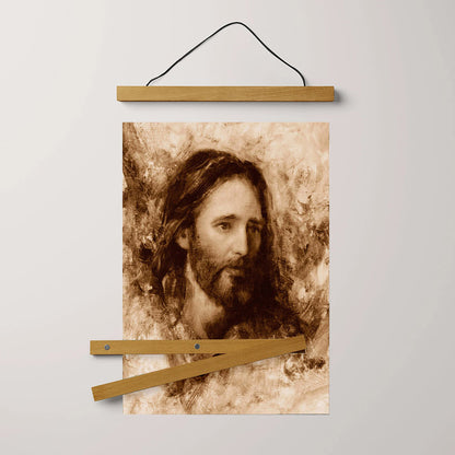 Merciful Savior Hanging Canvas Wall Art - Jesus Picture - Jesus Portrait Canvas - Religious Canvas