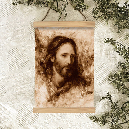 Merciful Savior Hanging Canvas Wall Art - Jesus Picture - Jesus Portrait Canvas - Religious Canvas