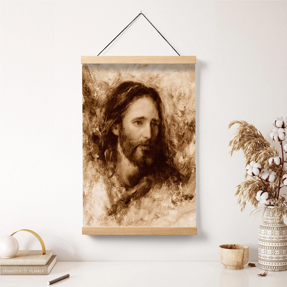 Merciful Savior Hanging Canvas Wall Art - Jesus Picture - Jesus Portrait Canvas - Religious Canvas