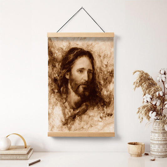 Merciful Savior Hanging Canvas Wall Art - Jesus Picture - Jesus Portrait Canvas - Religious Canvas