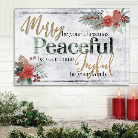 Merry Be Your Christmas Sign Wall Art Canvas - Religious Wall Art Canvas - Christian Wall Art