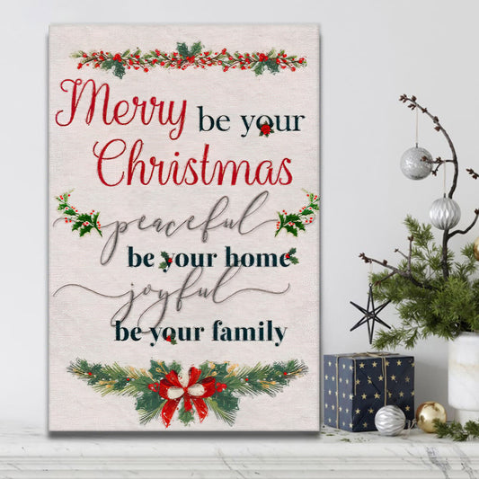 Merry Be Your Christmas Wall Art Canvas - Religious Canvas Painting - Art On Wall