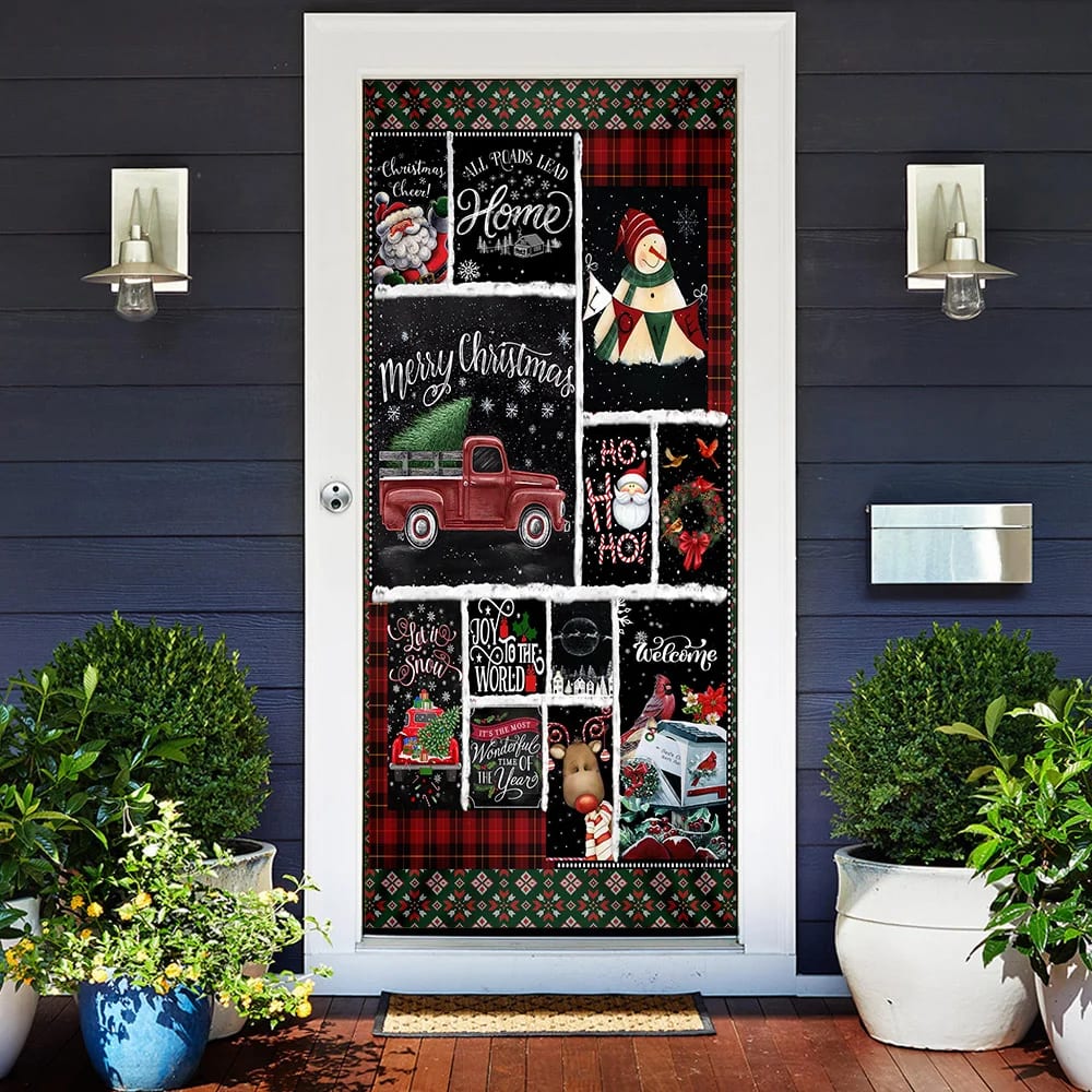 Merry Christmas Blessing Door Cover - Christmas Outdoor Decoration