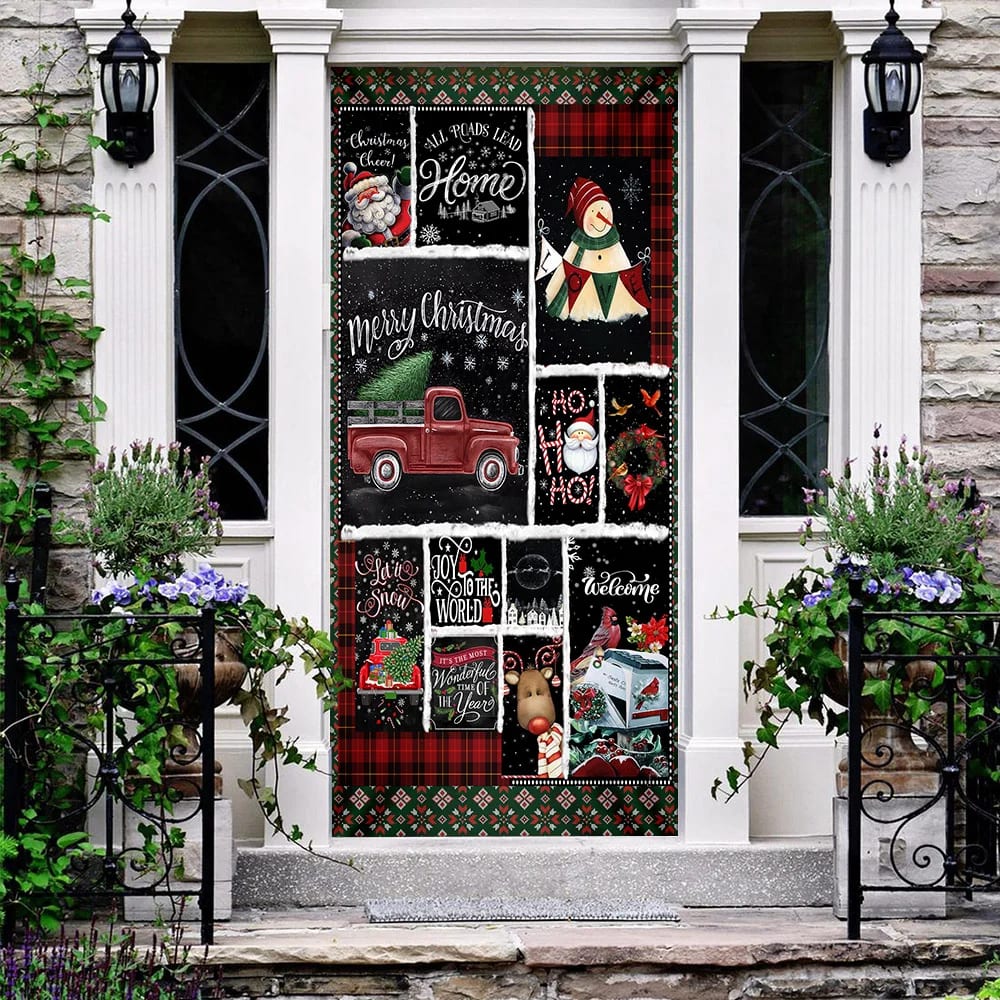 Merry Christmas Blessing Door Cover - Christmas Outdoor Decoration