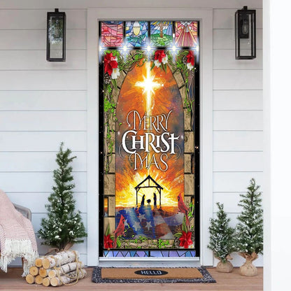 Merry Christmas Door Cover - Christmas Outdoor Decoration