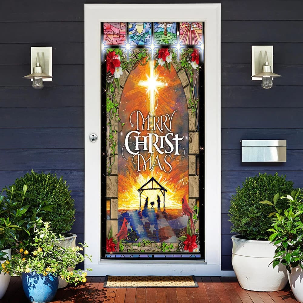 Merry Christmas Door Cover - Christmas Outdoor Decoration