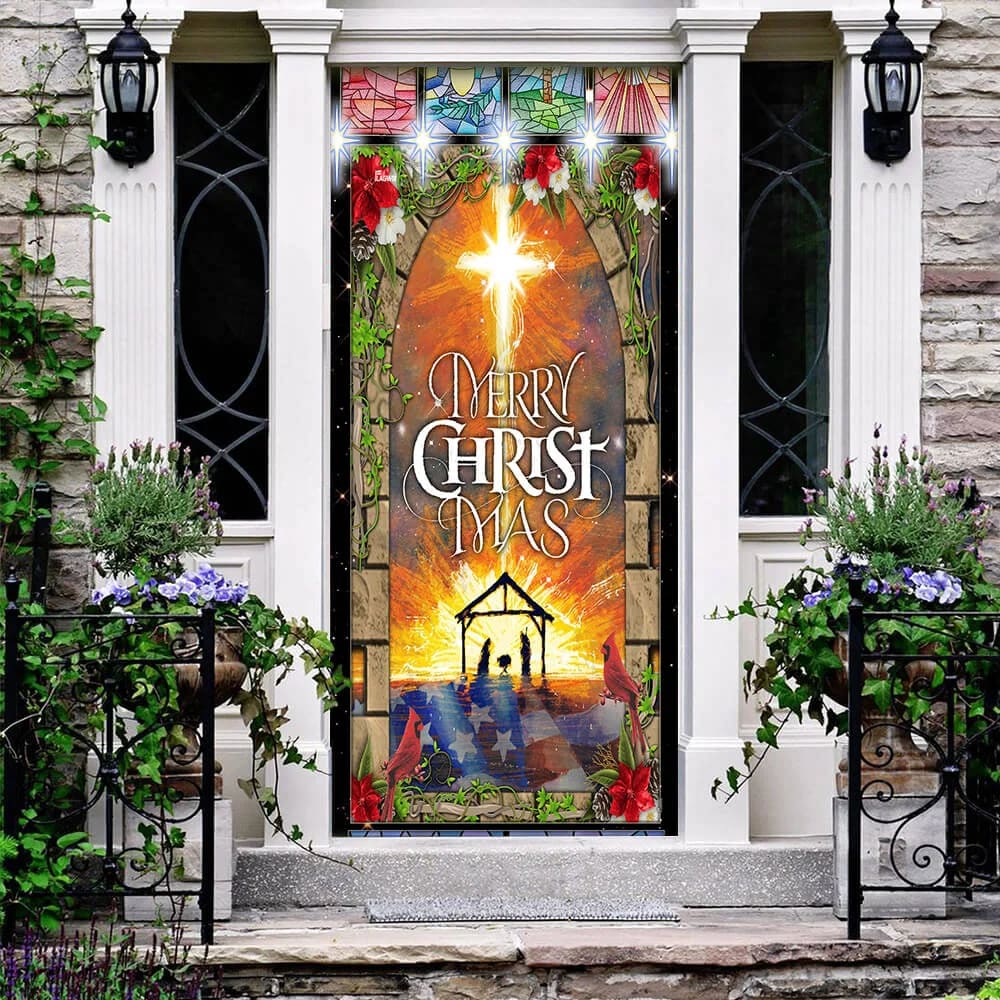 Merry Christmas Door Cover - Christmas Outdoor Decoration