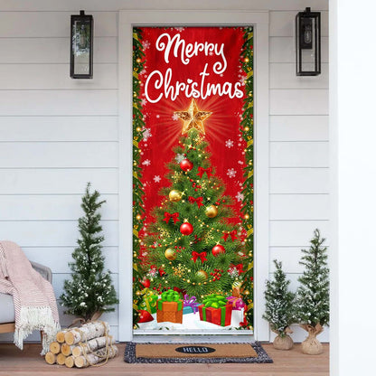Merry Christmas Door Cover Christmas Tree Decor - Christmas Outdoor Decoration