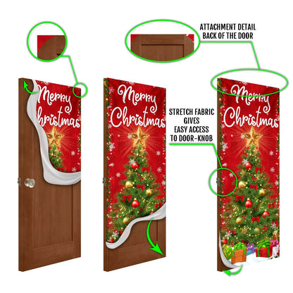 Merry Christmas Door Cover Christmas Tree Decor - Christmas Outdoor Decoration