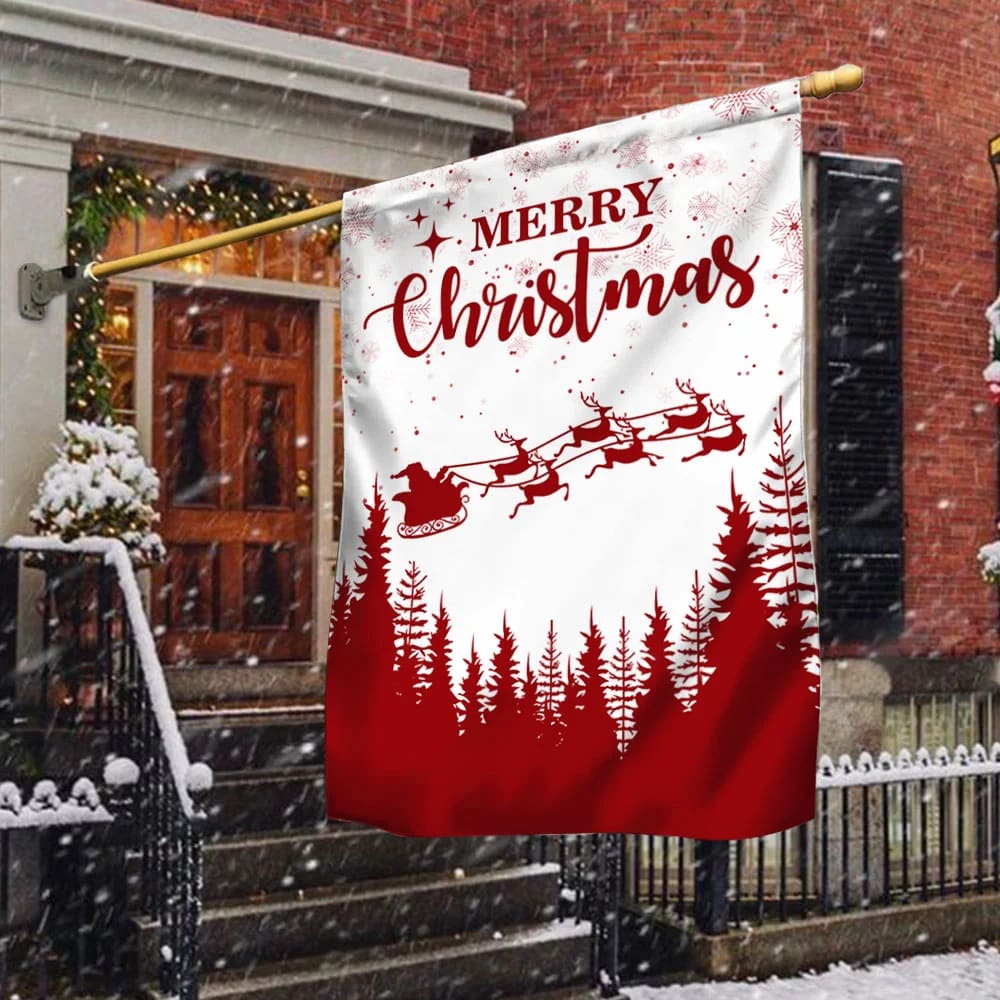 Merry Christmas Flag Santa Claus - Christmas Garden Flag - Christmas House Flag - Christmas Outdoor Decoration