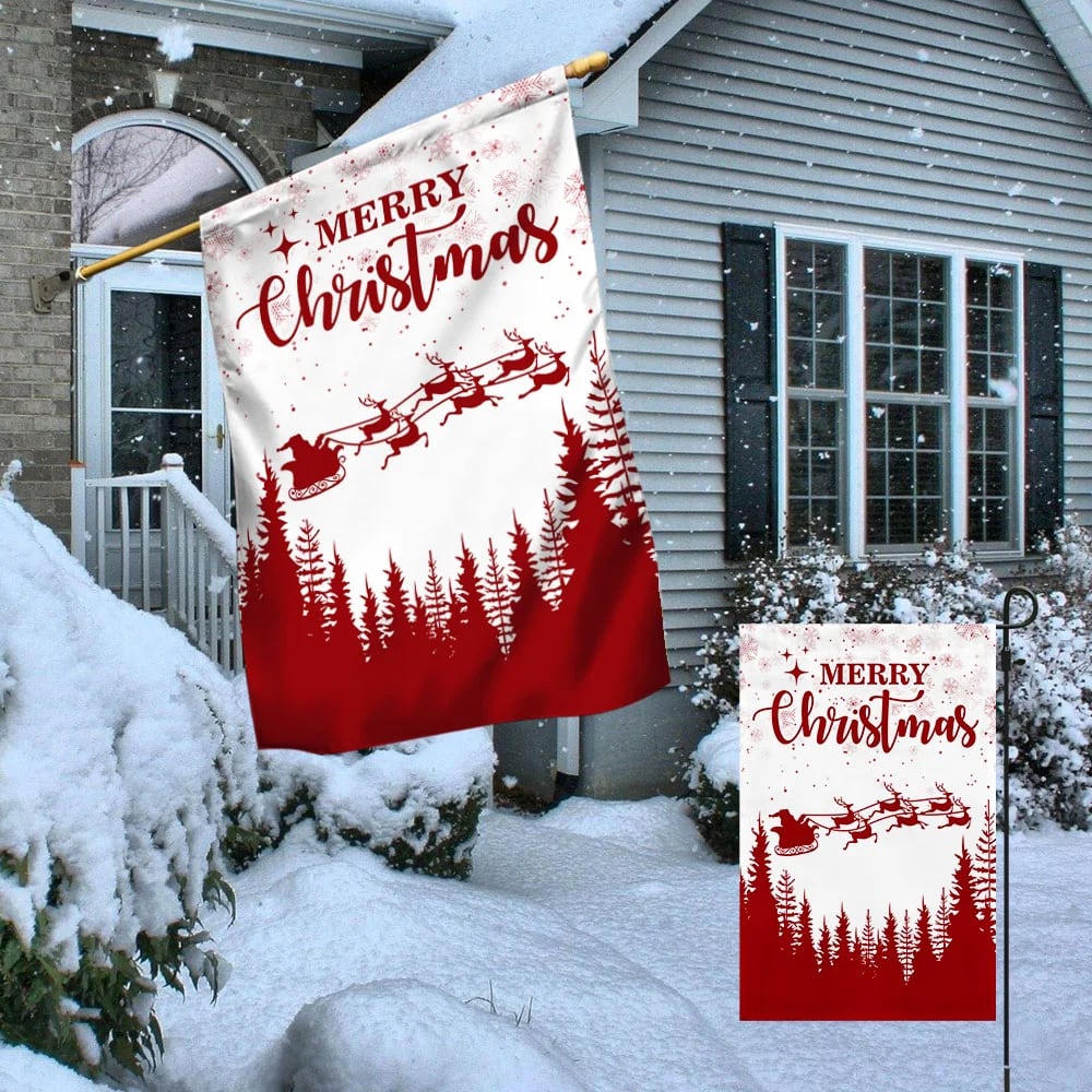 Merry Christmas Flag Santa Claus - Christmas Garden Flag - Christmas House Flag - Christmas Outdoor Decoration