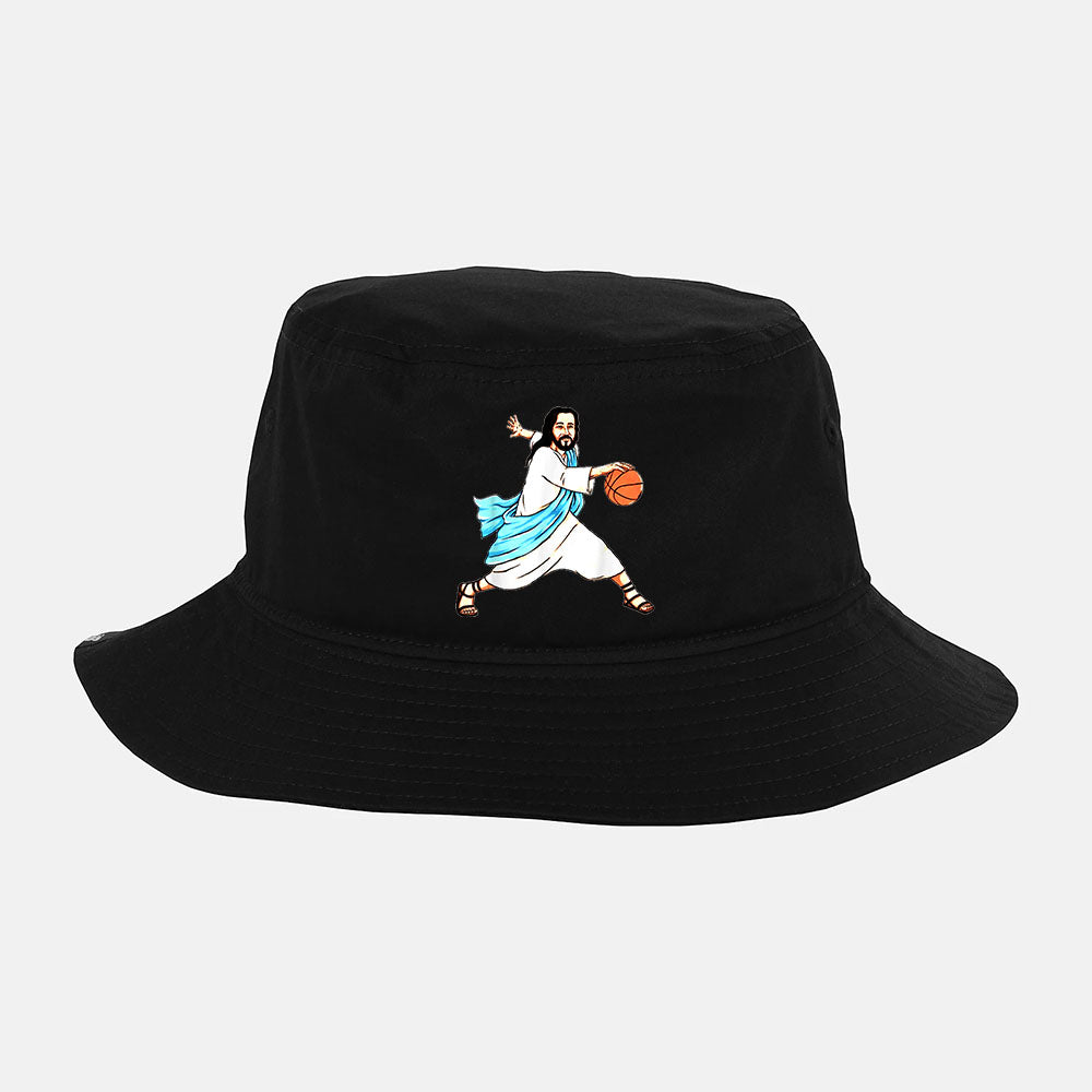 Merry Christmas Jesus Play Basketball Funny Holiday Gifts Bucket Hat