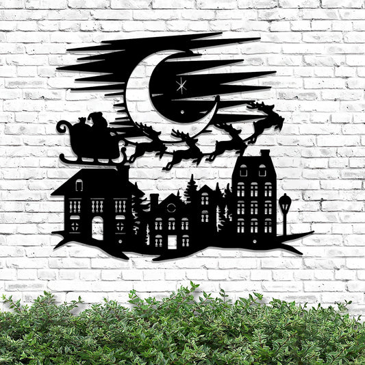 Merry Christmas Metal Sign - Santa Claus Merry Christmas Metal Wall Art - Xmas Gift - Ciaocustom