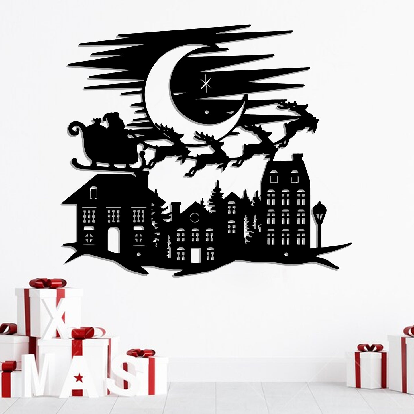 Merry Christmas Metal Sign - Santa Claus Merry Christmas Metal Wall Art - Xmas Gift - Ciaocustom