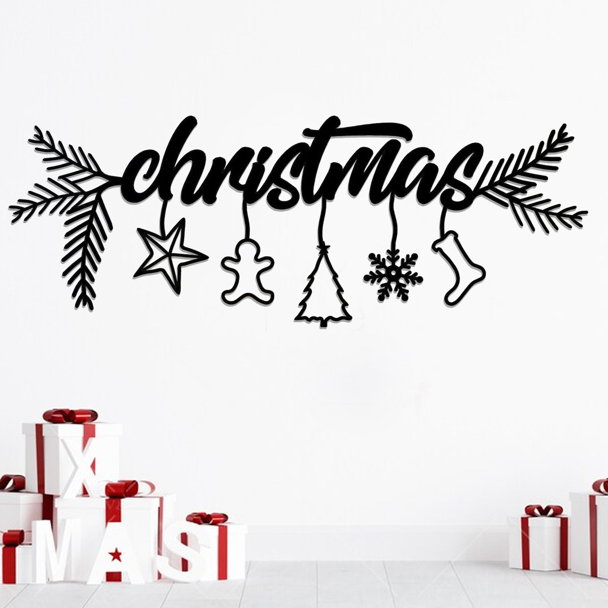 Merry Christmas Metal Wall Sign - Christmas Metal Wall Decor - Ciaocustom