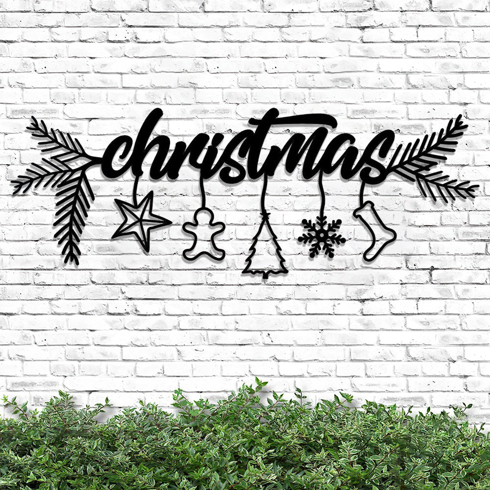 Merry Christmas Metal Wall Sign - Christmas Metal Wall Decor - Ciaocustom