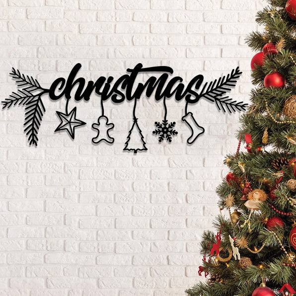 Merry Christmas Metal Wall Sign - Christmas Metal Wall Decor - Ciaocustom