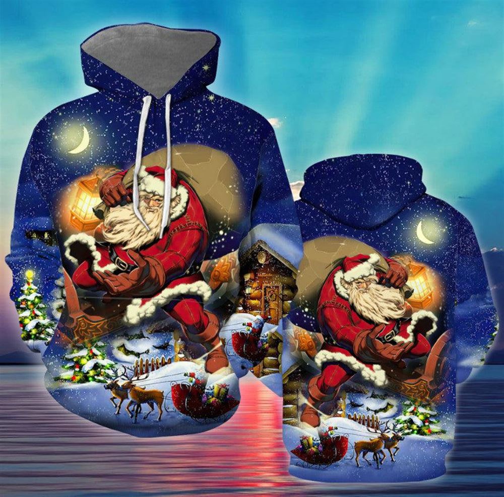 Merry Christmas Santa All Over Print 3D Hoodie For Men And Women, Christmas Gift, Warm Winter Clothes, Best Outfit Christmas