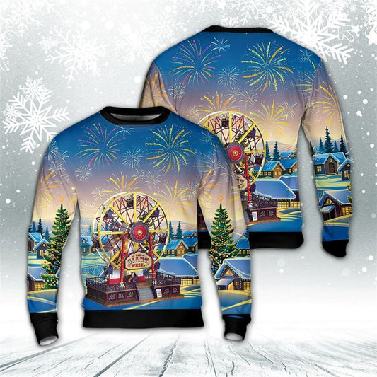 Merry Christmas The Giant Wheel Ugly Christmas Sweater For Men And Women, Best Gift For Christmas, The Beautiful Winter Christmas Outfit
