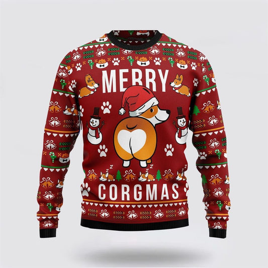 Merry Corgmas Pattern Ugly Christmas Sweater For Men And Women, Gift For Christmas, Best Winter Christmas Outfit