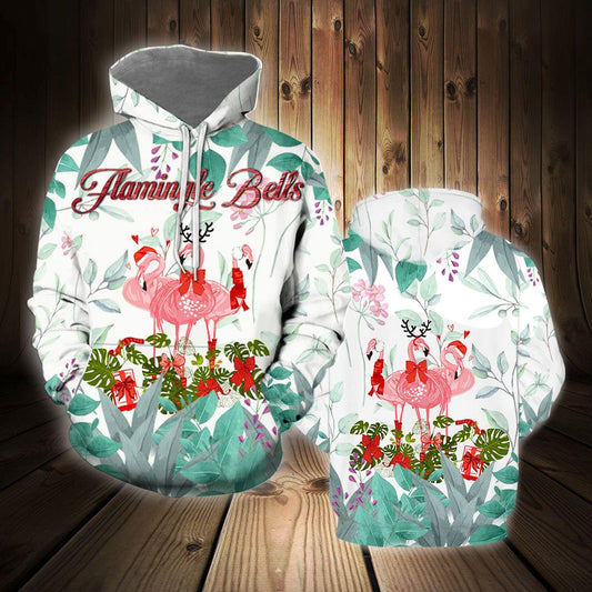 Merry Flamingo On Christmas Day All Over Print 3D Hoodie For Men And Women, Christmas Gift, Warm Winter Clothes, Best Outfit Christmas