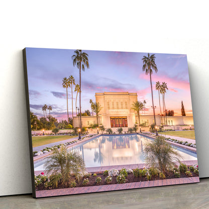 Mesa Arizona Temple Reflection Pool Canvas Wall Art - Jesus Christ Picture - Canvas Christian Wall Art