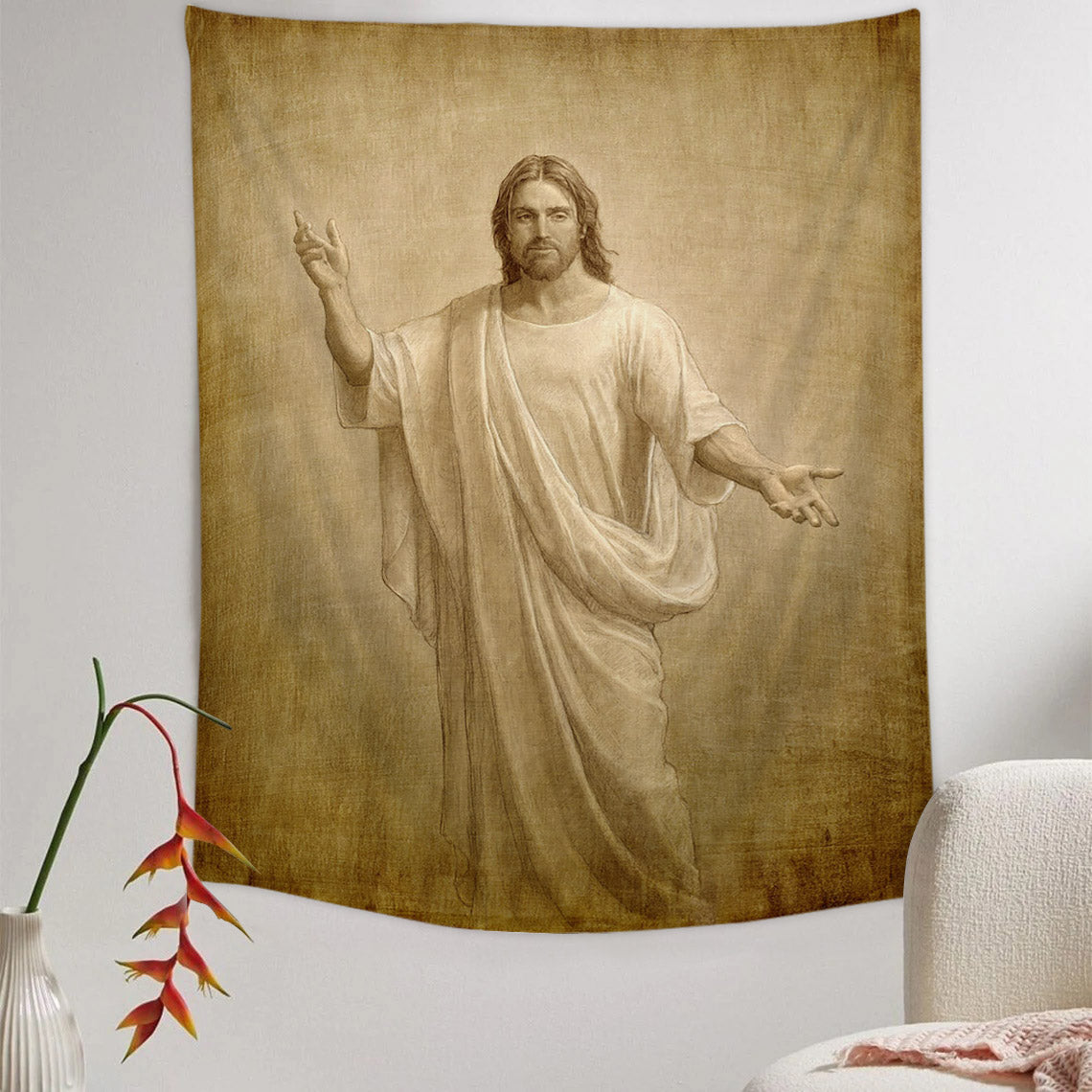 Messenger of the Covenant Tapestry - Jesus Picture - Religious Tapestry - Christian Tapestry Wall Hangings