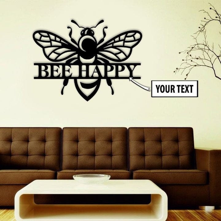 Metal Bee Sign Honey Bee Family Sign Bee Decor Farmhouse Bumble Bee Sign Custom Porch Sign Beekeeper Gift Bee Apiary Sign