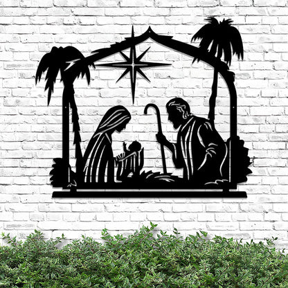 Metal Christmas Nativity Sign - Nativity Wall Art - Christmas Metal Wall Decor - Ciaocustom