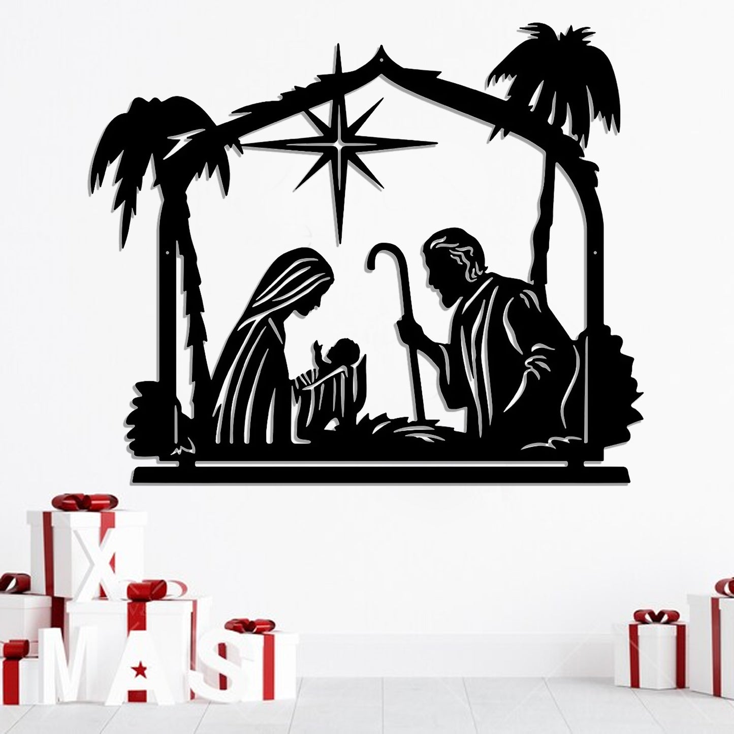 Metal Christmas Nativity Sign - Nativity Wall Art - Christmas Metal Wall Decor - Ciaocustom