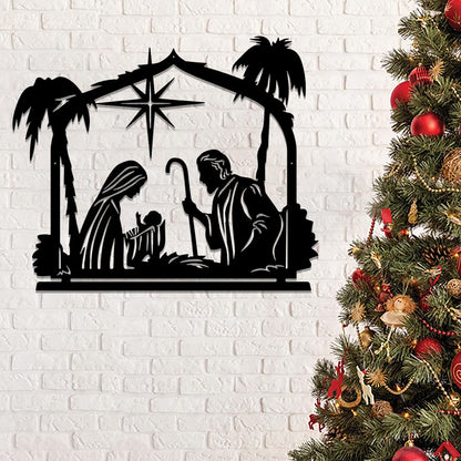Metal Christmas Nativity Sign - Nativity Wall Art - Christmas Metal Wall Decor - Ciaocustom