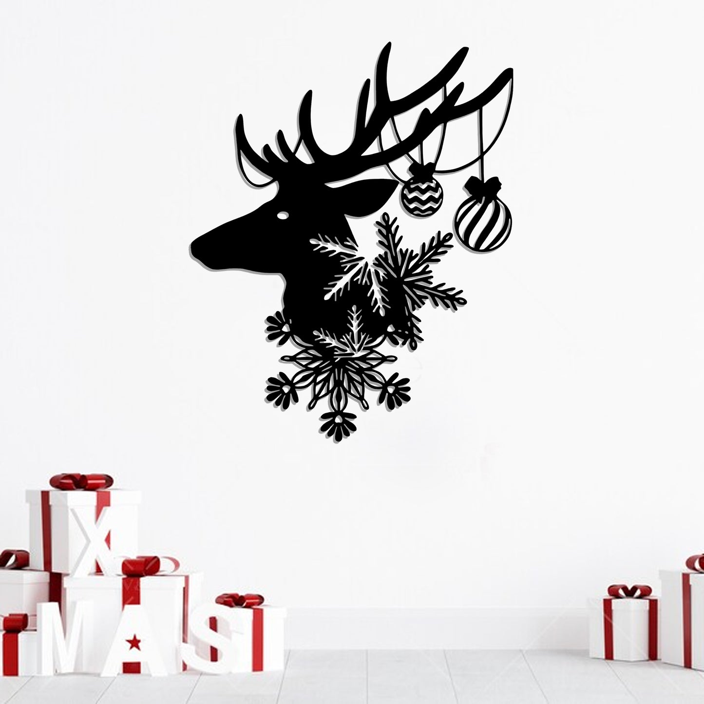 Metal Deer Wall Art - Deer Metal Sign - Christmas Metal Wall Art - Ciaocustom