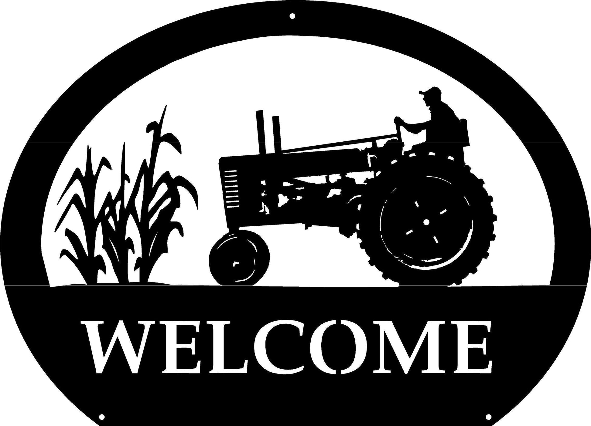 Metal Farm Sign With Corn Stalks And Old John Deere Tractor Metal Wall Art Metal House Sign