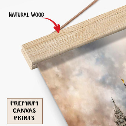 Millennial Reflection Salt Lake City Utah Temple Hanging Canvas Wall Art - Christian Wall Decor - Religious Canvas