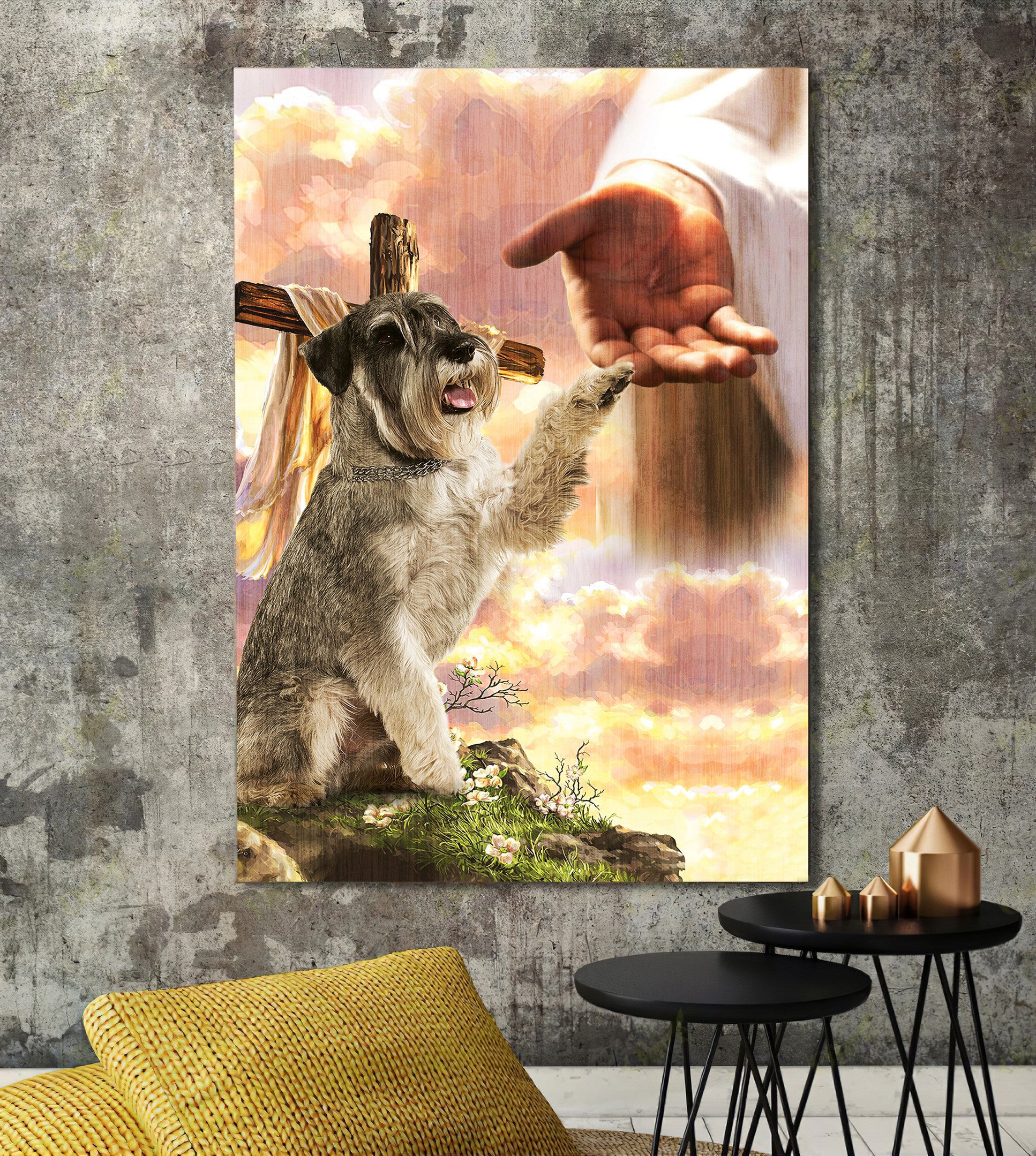 Miniature Schnauzer God Hand Photo Canvas - Canvas Decor Ideas