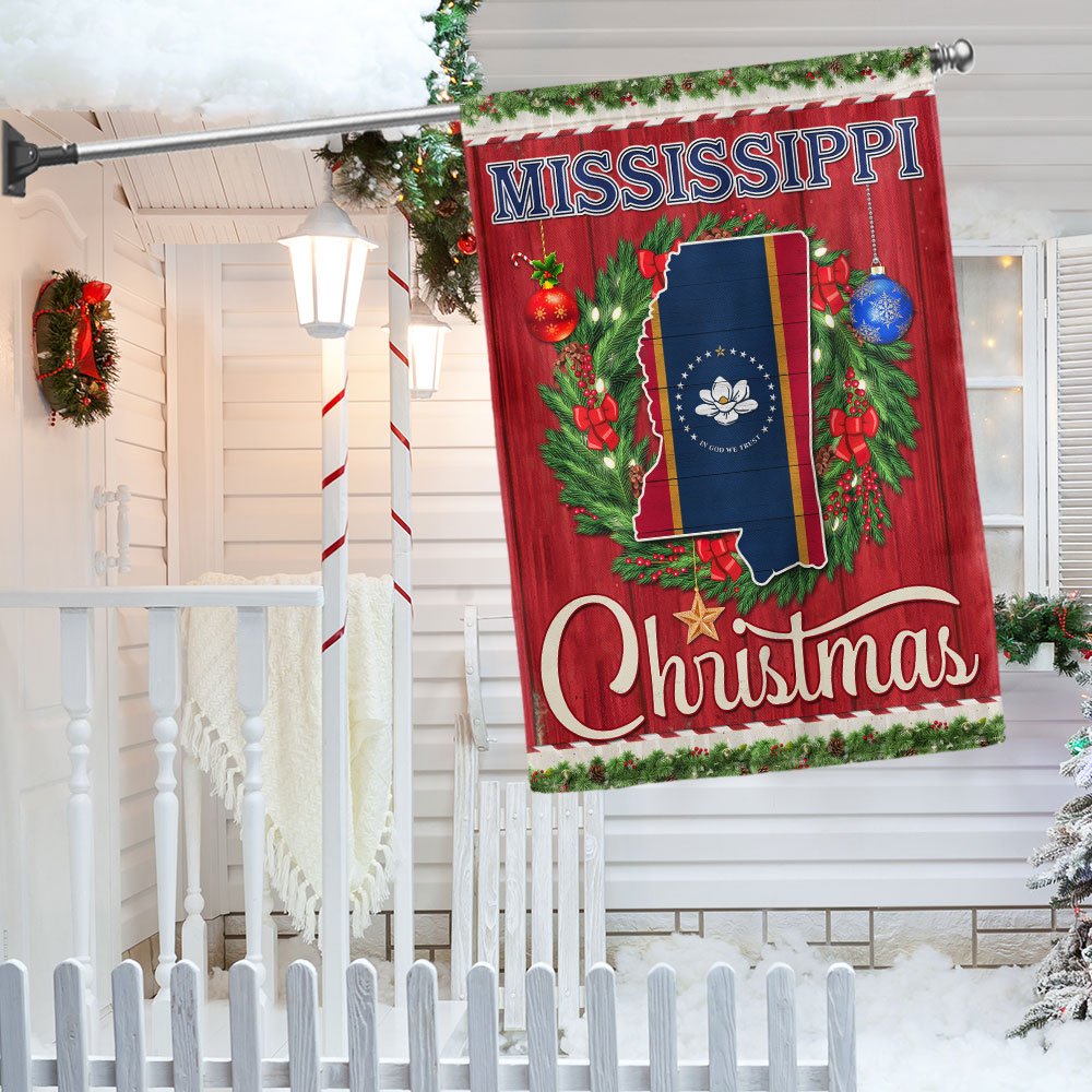 Mississippi Christmas Flag Merry Christmas - Religious Christmas House Flags - Religious Christmas House Flags - Christmas Flags