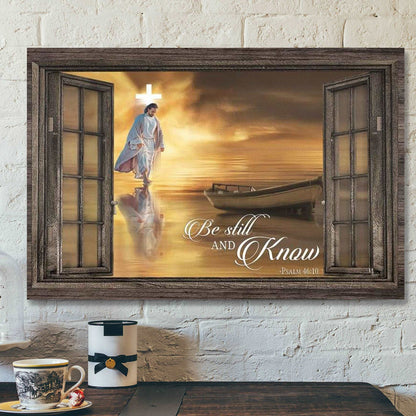 Be Still And Know Psalm 46:10 Bible Verse Wall Art Canvas - Christian Wall Art - Bible Verse Canvas - Scripture Canvas Wall Art - Ciaocustom