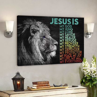Awesome Lion - Jesus Is My Life - Bible Verse Canvas - God Canvas - Scripture Canvas Wall Art - Ciaocustom