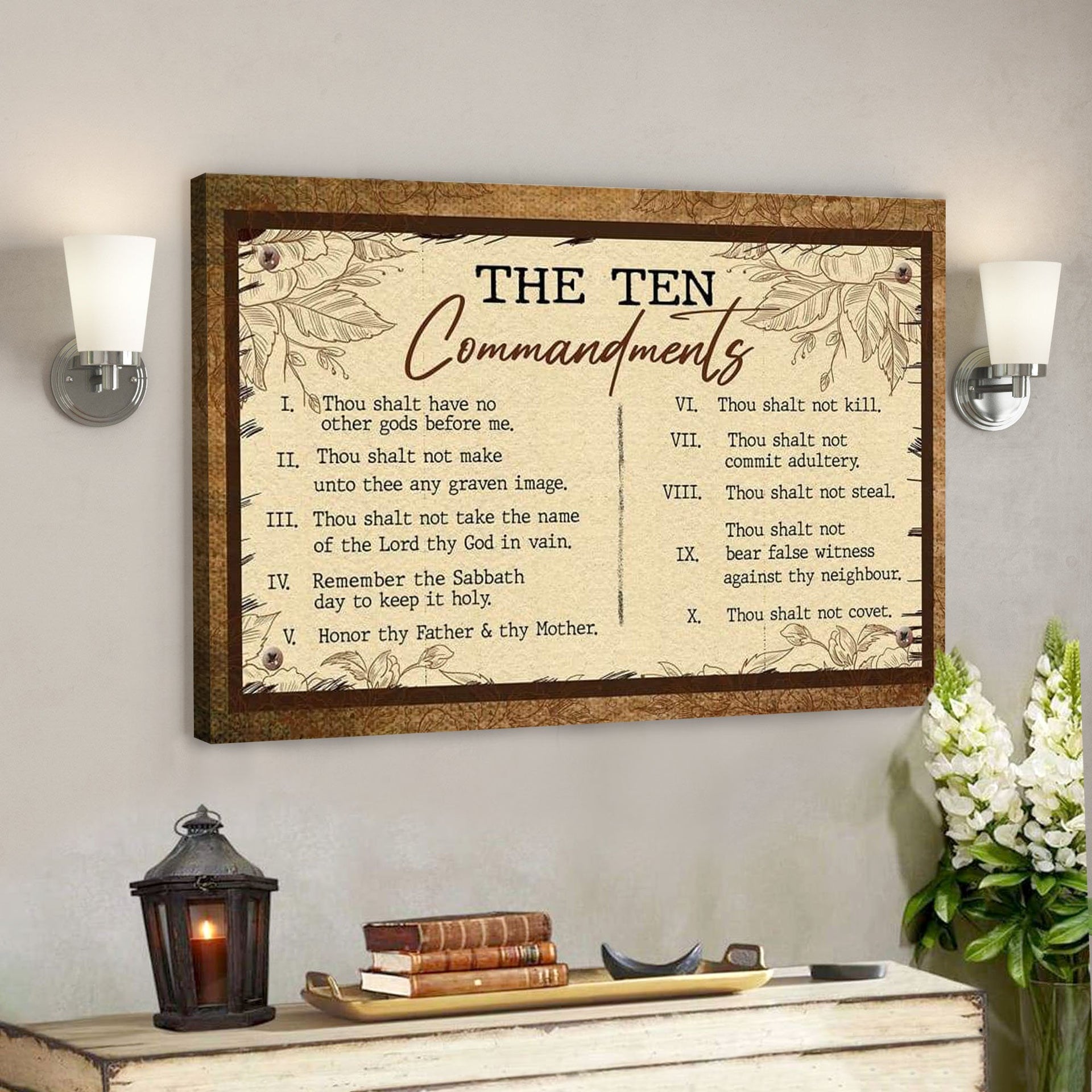 God Canvas Prints - Jesus Canvas Art - 10 Commandments Wall Art Canvas - Christian Wall Art - Ciaocustom