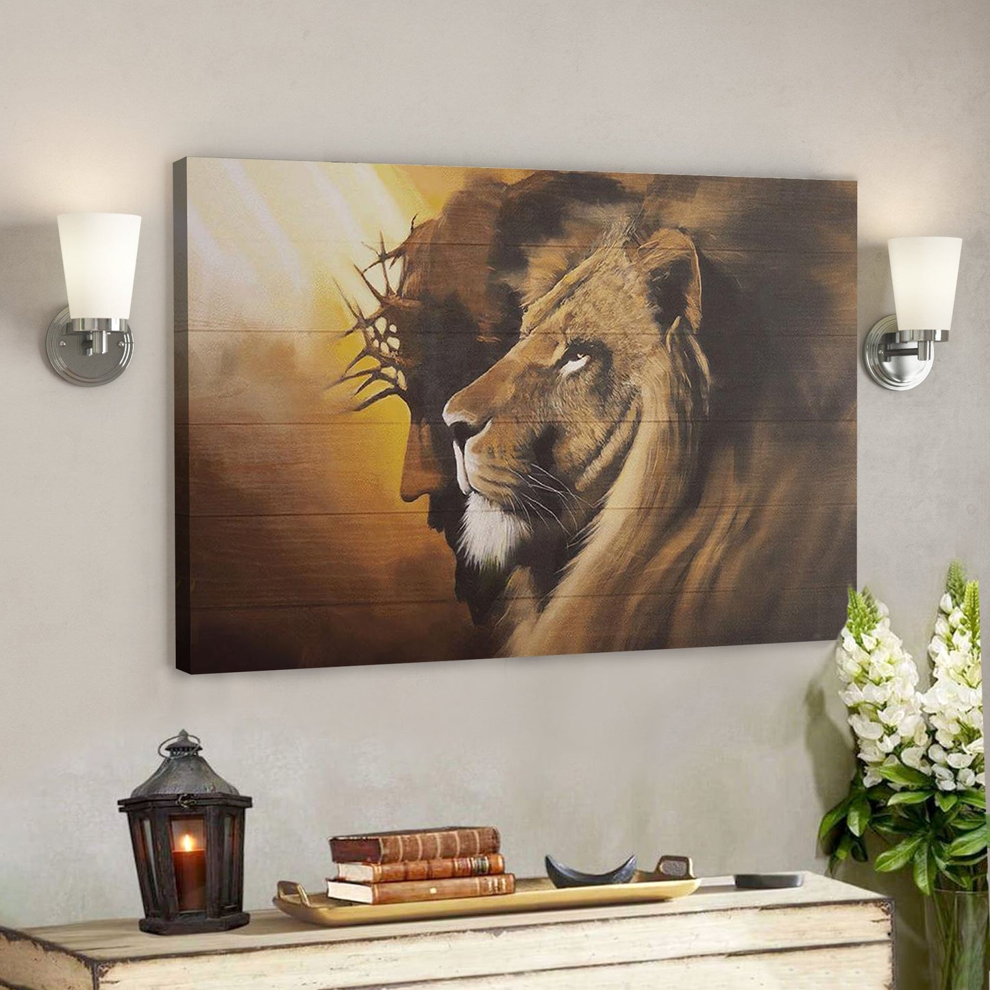 Jesus God Landscape Canvas Prints - God Wall Art - The Lion Of Judah - Ciaocustom
