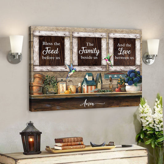 Jesus Landscape Canvas Print - God Wall Art - Bless The Food Before Us - Ciaocustom