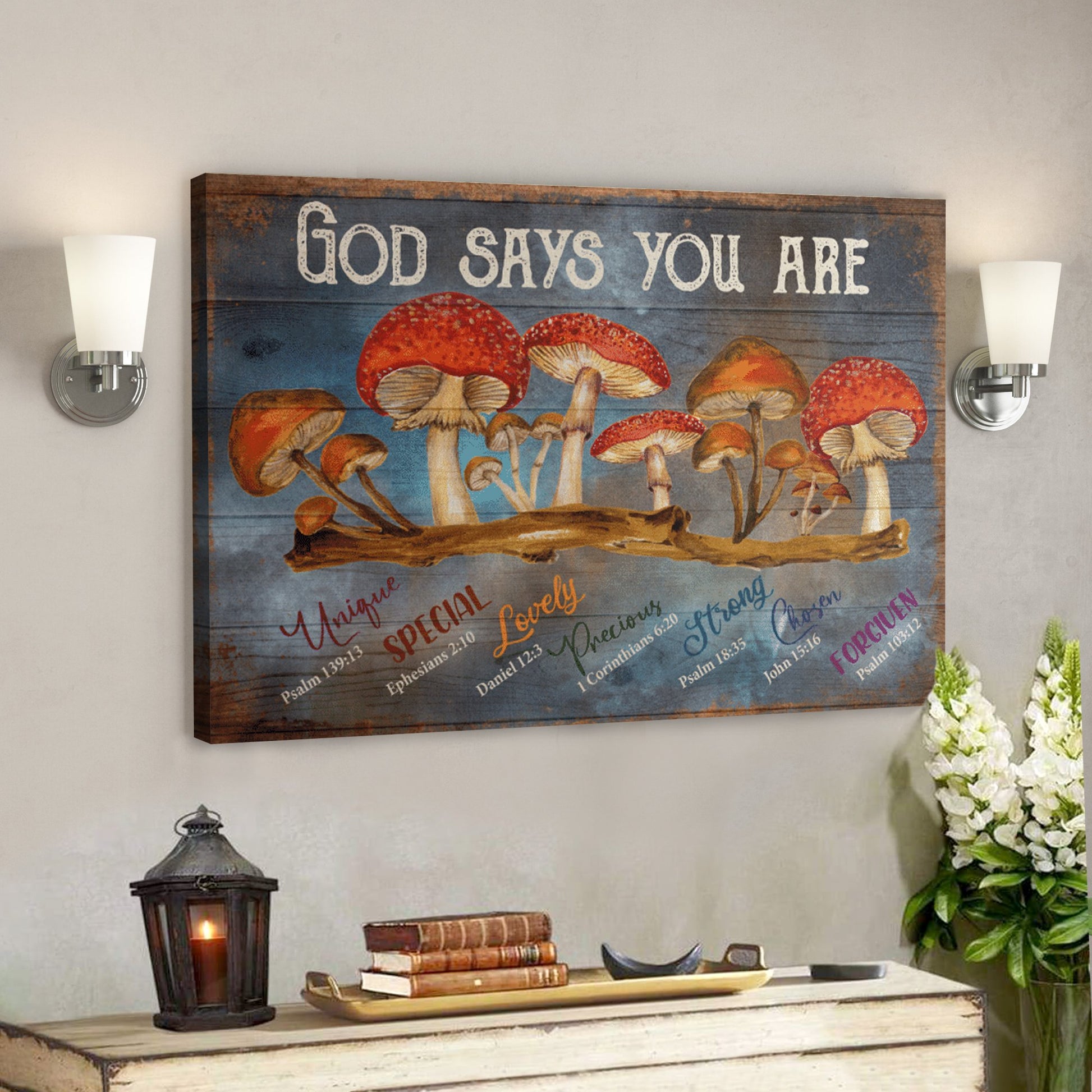 Bible Verse Wall Art Canvas - God Canvas - Copy Of Mushroom - God Says You Are Canvas - Ciaocustom