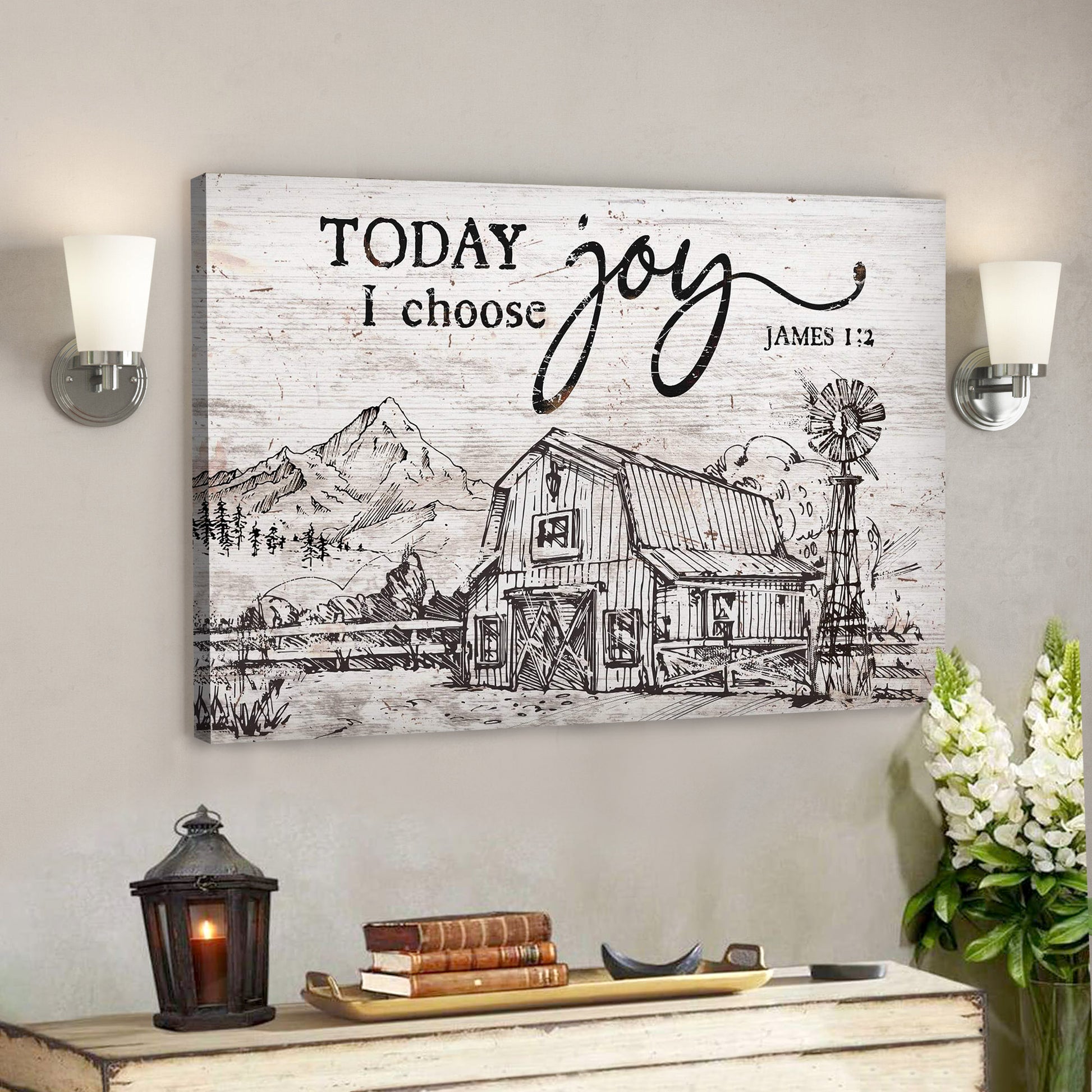 Beautiful Land - Today I Choose Joy Canvas Wall Art - Bible Verse Canvas - God Canvas - Scripture Canvas Wall Art - Ciaocustom