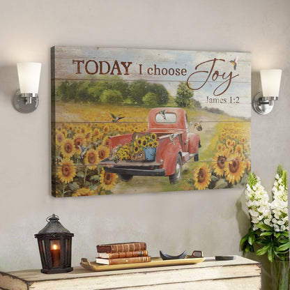 Bible Verse Wall Art Canvas - God Canvas - Beautiful Sunflower Road - Today I Choose Joy Canvas - Ciaocustom