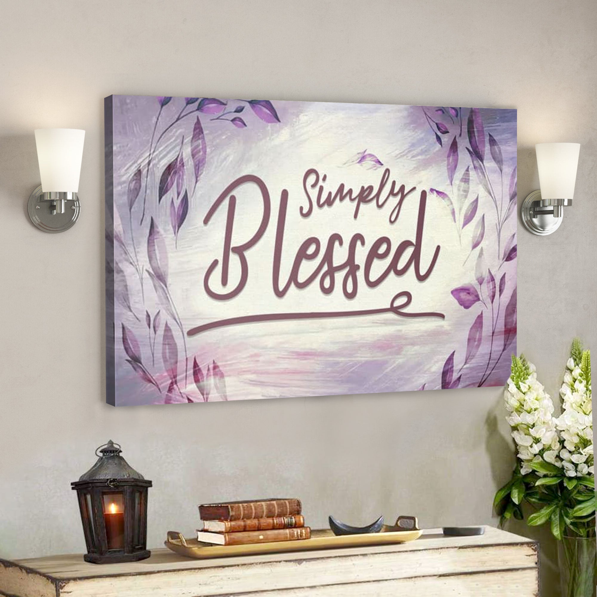 Bible Verse Canvas - Simply Blessed Canvas Wall Art - Scripture Canvas ...