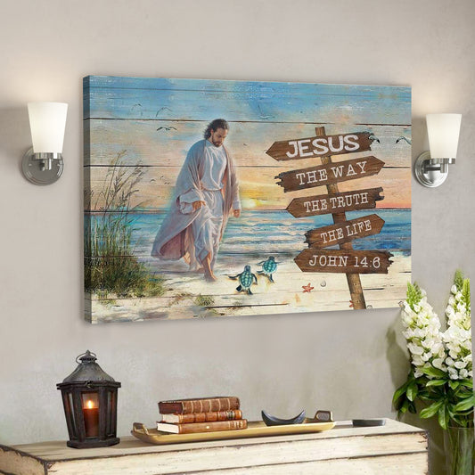 Jesus The Way The Truth The Life John 14:6 Canvas - Bible Verse Canvas - God Canvas - Scripture Canvas Wall Art - Ciaocustom