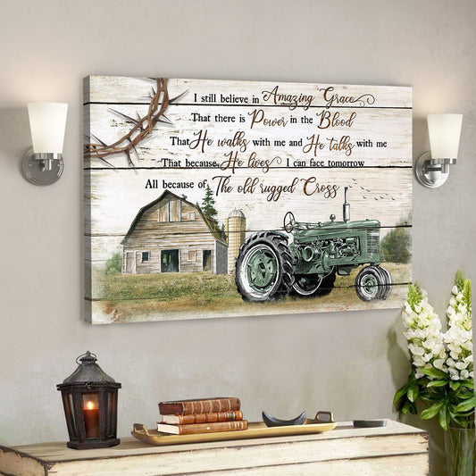 Green Electric Tricycle - I Still Believe In Amazing Grace - Bible Verse Canvas - God Canvas - Scripture Canvas Wall Art - Ciaocustom