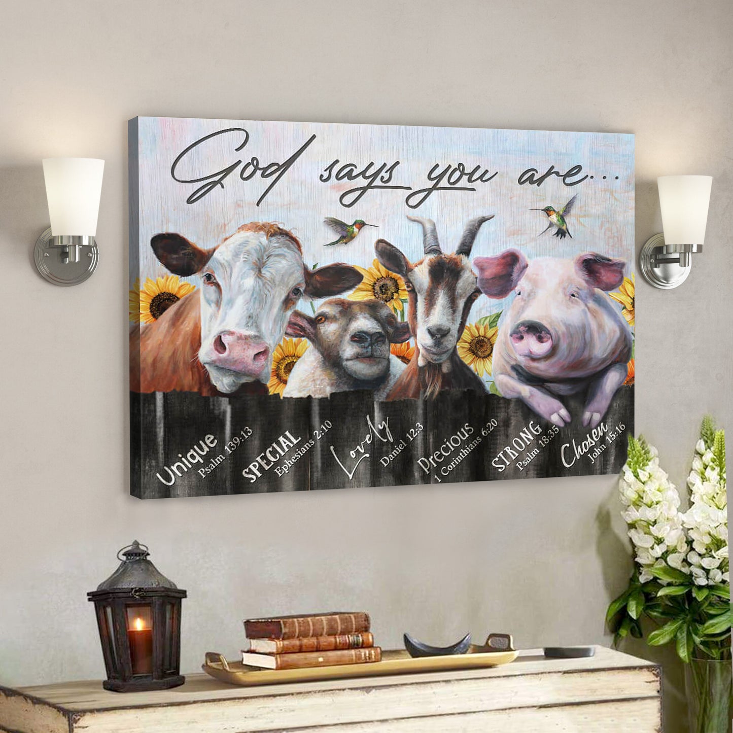 Farm – God Says You Are - Bible Verse Canvas - God Canvas - Scripture Canvas Wall Art - Ciaocustom